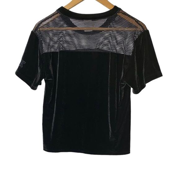 VS PINK Velvet and Mesh Top Dark Green sz M - Picture 2 of 5